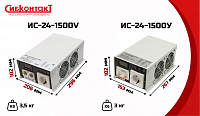 Инвертор ИС-24-1500V, преобразователь напряжения DC/AC, 24В/220В, 1500Вт